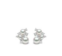 Yoko London 18kt white gold diamond pearl Trend stud earrings - Silver OS