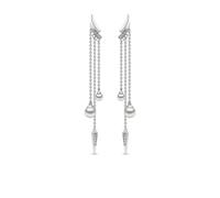 Yoko London 18kt white gold Trend diamond pearl drop earrings - Silver OS