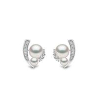 Yoko London 18kt white gold Trend freshwater pearl and diamond earrings - Silver One Size