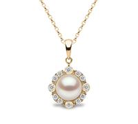 Yoko London 18kt yellow gold Trend diamond and pearl necklace - White OS