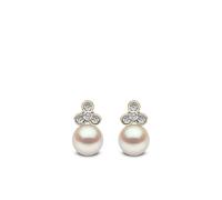 Yoko London 18kt yellow gold Trend freshwater pearl and diamond stud earrings OS
