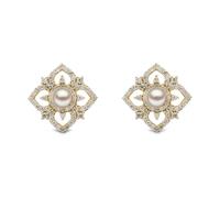 Yoko London Petal 18ct Yellow Gold Akoya Pearl 0.46ct Diamond Earrings