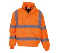 Yoko Men's Classic Safety Bomber Jacket in Orange | Size: Medium Yoko Orange M