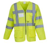 Yoko Mens Executive Hi-Vis Long Sleeve Safety Waistcoat (Pack Of 2)