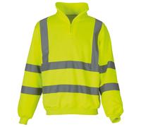 Yoko Mens Hi Vis 1/4 Zip Sweatshirt RW4683