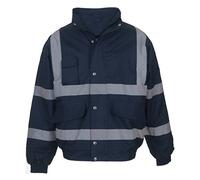 Yoko Mens Hi-Vis Bomber Jacket (XL) (Navy Blue)