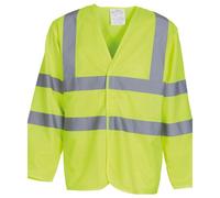Yoko Mens Hi-Vis Long Sleeve Waistcoat/Jacket (L) (Hi-Vis Yellow)
