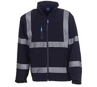 Yoko Men's Hi-vis Softshell Jacket (HVK09) 8000mm Breathable & 3000 MVP Waterproof 100% Polyester (XX-Large, Navy)