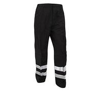 Yoko Mens Reflective Ballistic Trousers (Regular) / Hi Vis Workwear (32W x Regular) (Black)