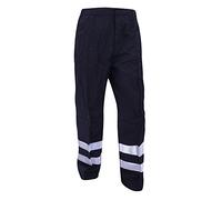 Yoko Mens Reflective Ballistic Trousers (Regular) / Hi Vis Workwear (48W x Regular) (Navy Blue)
