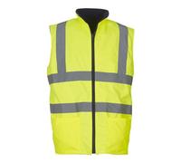 Yoko Mens Workwear Hi-Vis Reversible Fleece Vest / Jacket (Pack Of 2)