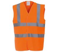Yoko Men's Yk001/Hvw100 Hi Vis 2 Band and Braces Waistcoat - Orange, Large