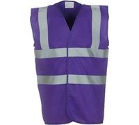 Yoko Men's Hi-Vis Waistcoat YK001/HVW100 2-Band and Braces Purple 3XL