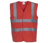 Yoko Men's Yk001/Hvw100 Hi Vis 2 Band and Braces Waistcoat - Red, Medium