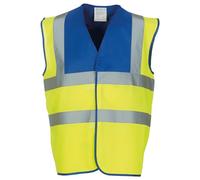 Yoko Men's Yk001/Hvw100 Hi Vis 2 Band and Braces Waistcoat - Royal/Yellow, Medium