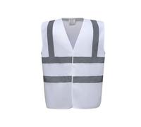 Yoko Men's Yk001/Hvw100 Hi Vis 2 Band and Braces Waistcoat - White, Medium