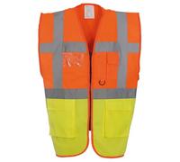 Yoko Men's Yk002/Hvw801 Multi-Functional Executive Hi-Vis Waistcoat - Orange/Yellow, Medium