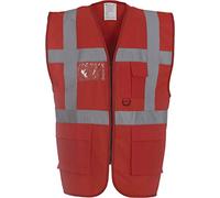 Yoko Men's Yk002/Hvw801 Multi-Functional Executive Hi-Vis Waistcoat - Red, 2X-Large