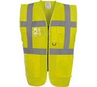Yoko Men's Yk002/Hvw801 Multi-Functional Executive Hi-Vis Waistcoat - Yellow, Medium