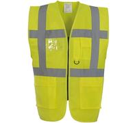 Yoko Men's Yk002/Hvw801 Multi-Functional Executive Hi-Vis Waistcoat - Yellow, Medium
