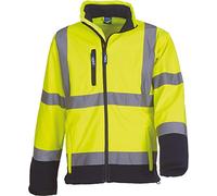 Yoko Men's Yk040/Hvk09 Hi Vis Softshell Jacket - Yellow/Navy, Large