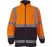 Yoko Men's Yk042/Hvk08 Hi Vis Heavyweight Fleece Jacket - Orange/Navy, X-Large
