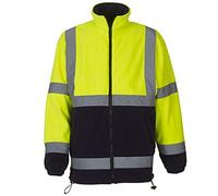 Yoko Men's Yk042/Hvk08 Hi Vis Heavyweight Fleece Jacket - Yellow/Navy, Medium