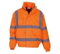 YOKO Workwear Men's Bomber Jacket YK043/HVP211 Hi Vis Classic Orange Large