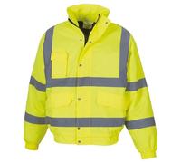 Yoko Men's Yk043/Hvp211 Hi Vis Classic Bomber Jacket - Yellow, 2X-Large
