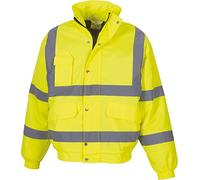 Yoko Men's Yk043/Hvp211 Hi Vis Classic Bomber Jacket - Yellow, Large
