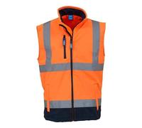 Yoko Men's Yk050/Hv006 Hi-Vis Softshell Gilet - Oran/Nav, 3X-Large