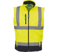 Yoko Men's Yk050/Hv006 Hi vis Softshell Gilet, Yell/Nav, M UK