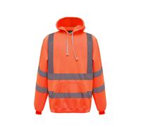 YOKO NEW Hi Vis Men Pull Over Contrast Hoodie Visibility Reflective Workwear Top