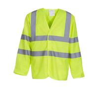Yoko Unisex Adult Hi-Vis Long-Sleeved Waistcoat Yellow (L)