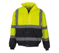 Yoko Unisex Adult Two Tone Hi-Vis Bomber Jacket RW9766