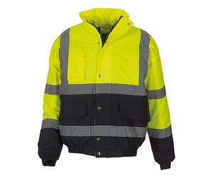 Yoko Unisex Adult Two Tone Hi-Vis Bomber Jacket RW9766