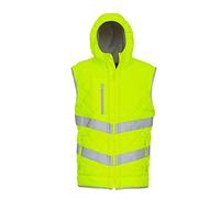 Yoko Unisex Adults Hi Vis Kensington Hooded Gilet (M) (Yellow)