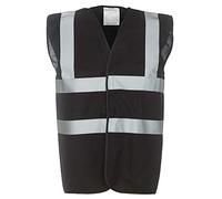 Yoko Unisex Premium Hi-Vis Waistcoat Vest / Jacket (2XL) (Black)