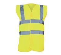Yoko Unisex Premium Hi-Vis Waistcoat Vest / Jacket (2XL) (Hi-Vis Yellow)