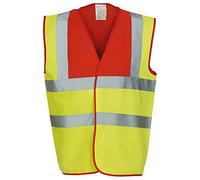 Yoko Unisex Premium Hi-Vis Waistcoat Vest / Jacket (M) (Hi Vis Yellow/Red)