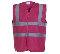 Yoko Unisex Premium Hi-Vis Waistcoat Vest / Jacket (XL) (Raspberry)