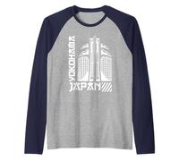 Yokohama Japan Famous Japanese City Landmarks Asian Travel Raglan Baseball Tee