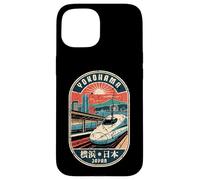 Yokohama Japan Retro Shinkansen City Skyline Kanji Souvenir Case for iPhone 15