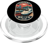 Yokohama Japan Retro Shinkansen City Skyline Kanji Souvenir PopSockets PopGrip for MagSafe