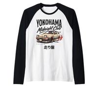 Yokohama Midnight JDM Drift Car Japanese Street Racing Raglan Baseball Tee