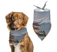 Yokohama Moon Dog Bandana Adjustable Pet Scarf Soft Washable Polyester Triangle Bib Lightweight Breathable Pet Bib for Dogs Cats Puppies Suitable for Holiday Birthday