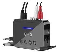 Yokomu Bluetooth 5.0 Receiver Transmitter FM Stereo AUX 3.5mm Jack Wireless NFC Bluetooth Audio Adapter for TV PC Headphone