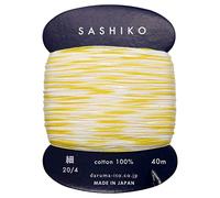 Yokota Daruma Sashiko - Plain and Colourful Yarn (Lemon Pumpkin, 40m Fine Spool)