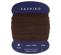 Yokota Daruma Sashiko Thread Single and Variegated Color (Dark Brown, Thin 40M Card)