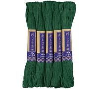 Yokota Sashiko Thread 40m 5x1 (Green) - 100% Cotton